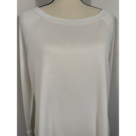 Free People White Thermal We the Free Long Sleeve Top Tee M Ivory Shirt - Picture 3 of 10